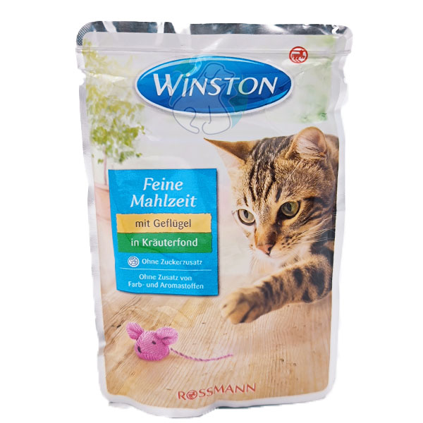 پوچ گربه بالغ مرغ و هویج ژله ای  100گرمی Winston